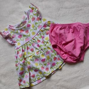 Cute 2 Piece Summer Top & Bloomers Set | Happy Flowers | 24M